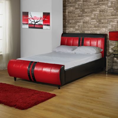Hf4you Winston Two Toned Faux Leather Bedstead