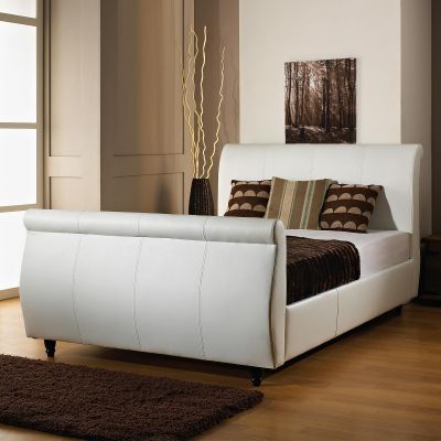 Hf4you Lauren Faux Leather Sleigh Bed