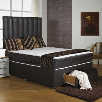 Hf4you Brown Faux Leather Memory Soft Divan Bed